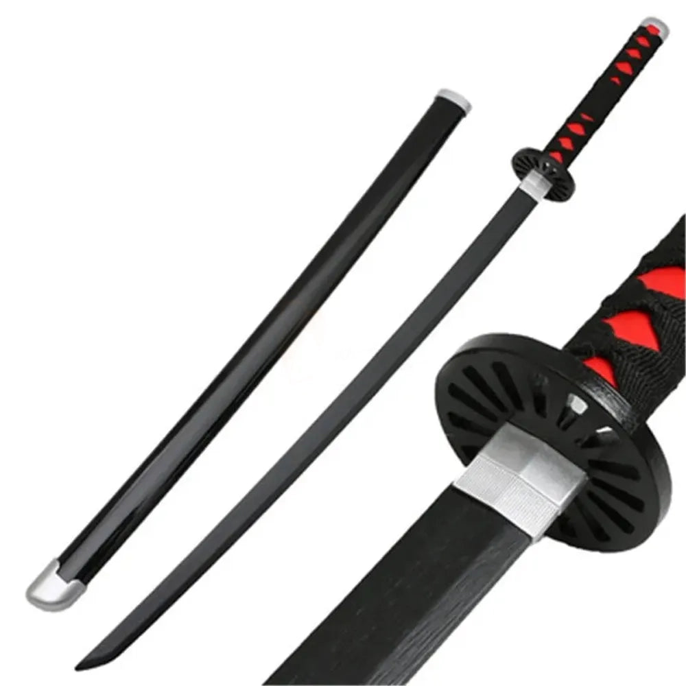 Tanjiro Black Katana - Demon Slayer - Wooden (no sharp edge) Life-sized - 104 cm #006