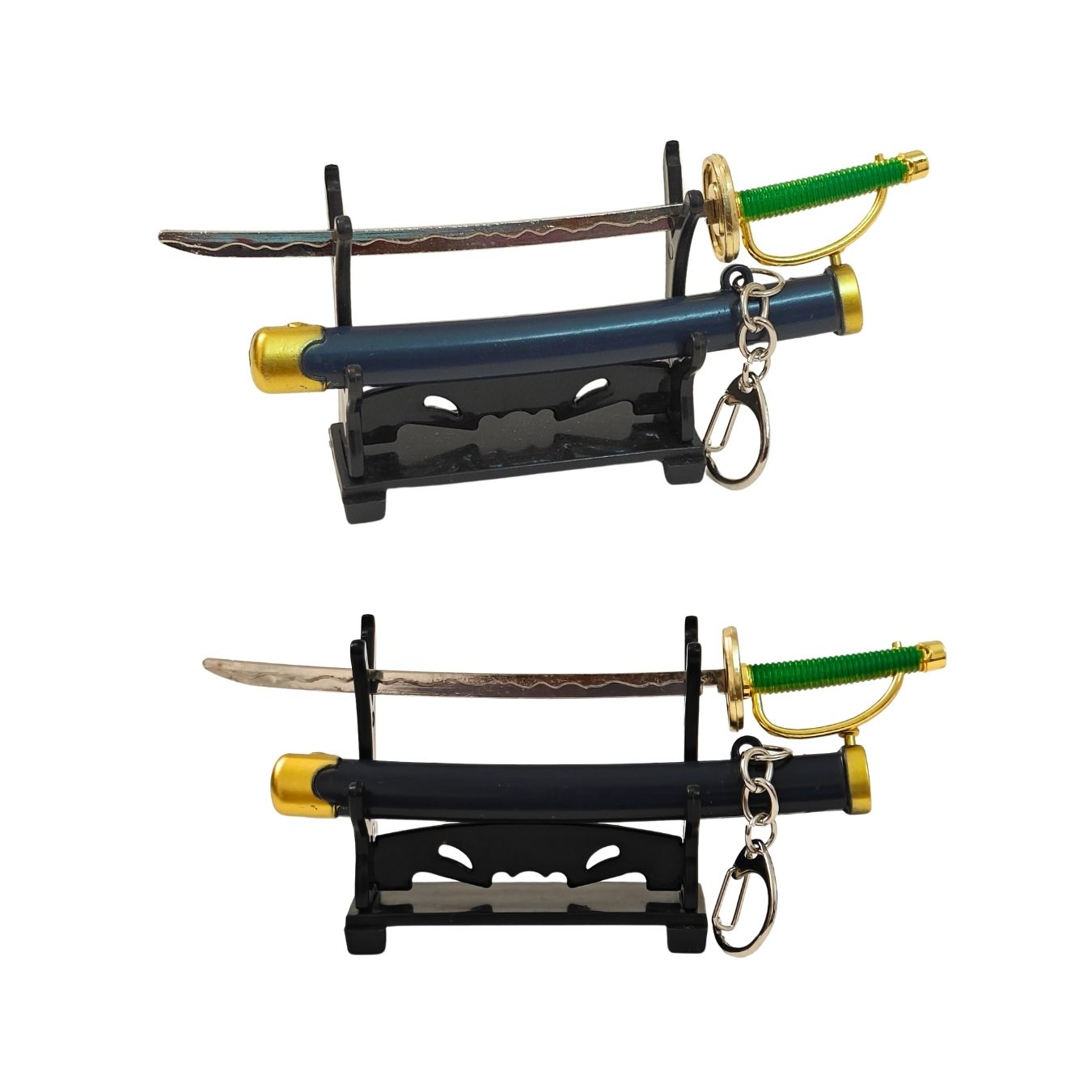 Mini Metal Katana Keychain (not sharp, 15 cm) | Button open (katana stand not included)