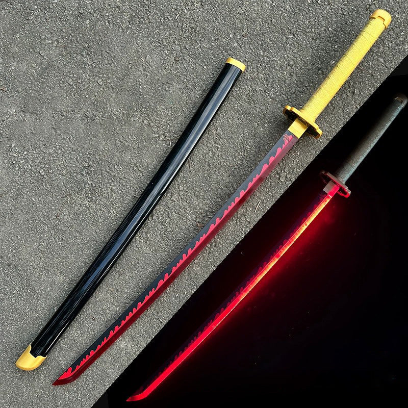Golden - Red LED Katana - One Piece - Wooden (no sharp edge) Life-sized - 104 cm #026
