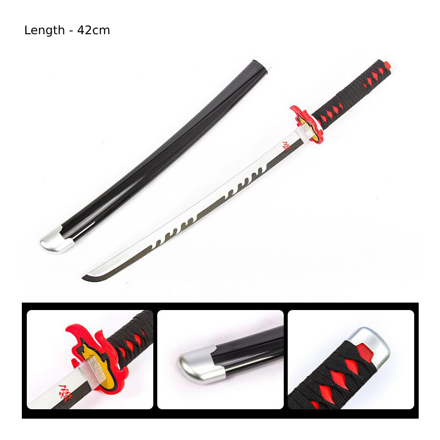 Tanjiro Flame Black PVC Blade Katana 42cm (with stand)
