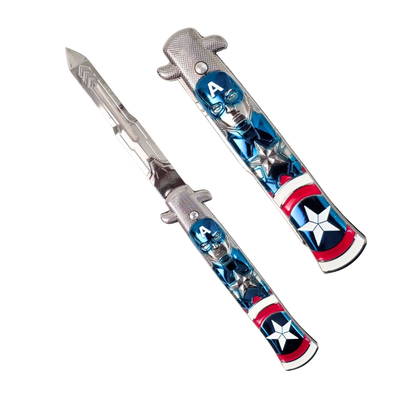 Captain America | Foldable Metal Knife (23 cm) - Snap-open (not sharp)