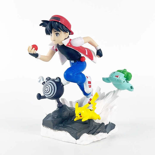 Ash, Pikachu & Bulbasaur Running - Pokemon