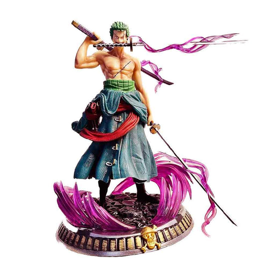 Zoro on purple flame base (replaceable head) - One Piece
