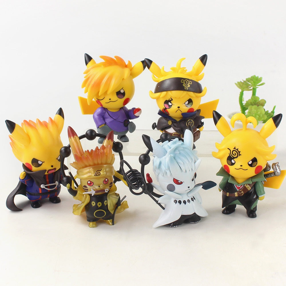 Pikachu cosplaying Naruto set x6