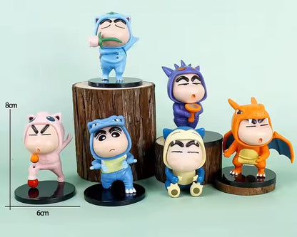 Shinchan cosplaying as Pokemons set x6