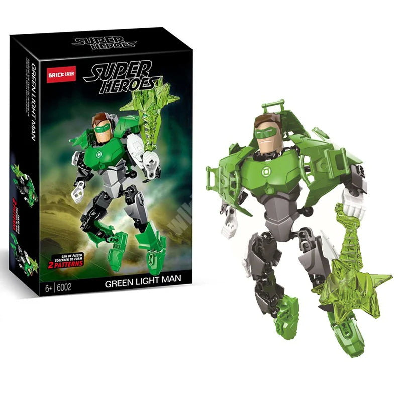 Bricks Superheroes Fusion Moveable Building Blocks (with instruction Manual) - Green Lantern Inspired