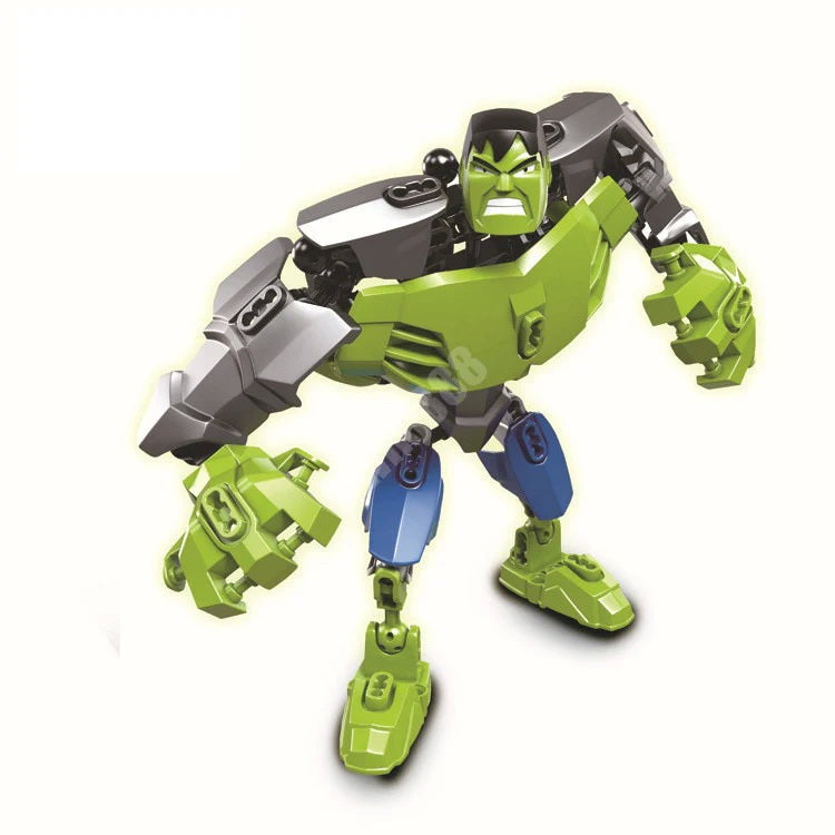 Bricks Superheroes Fusion Moveable Building Blocks (with instruction Manual) - Hulk Inspired