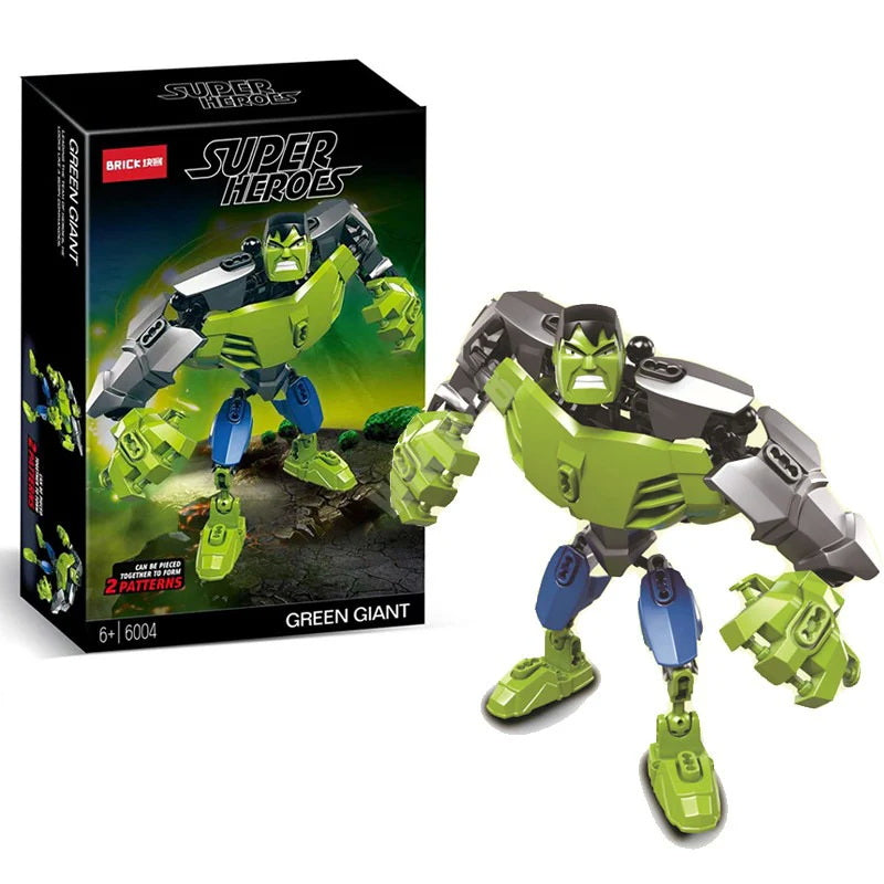 Bricks Superheroes Fusion Moveable Building Blocks (with instruction Manual) - Hulk Inspired