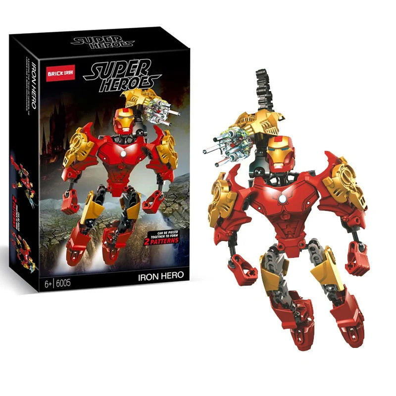 Bricks Superheroes Fusion Moveable Building Blocks (with instruction Manual) - Ironman Inspired