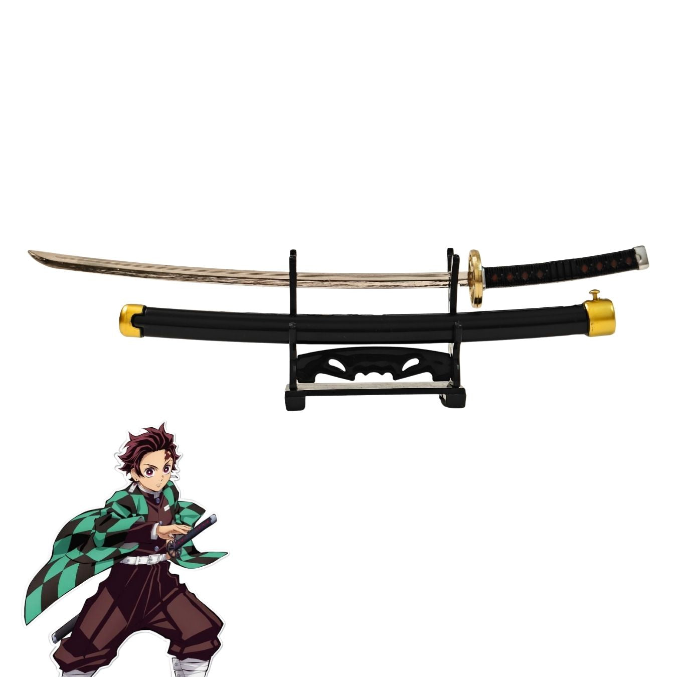 Mini Metal Katana (not sharp, 24 cm) | Button open (katana stand not included)