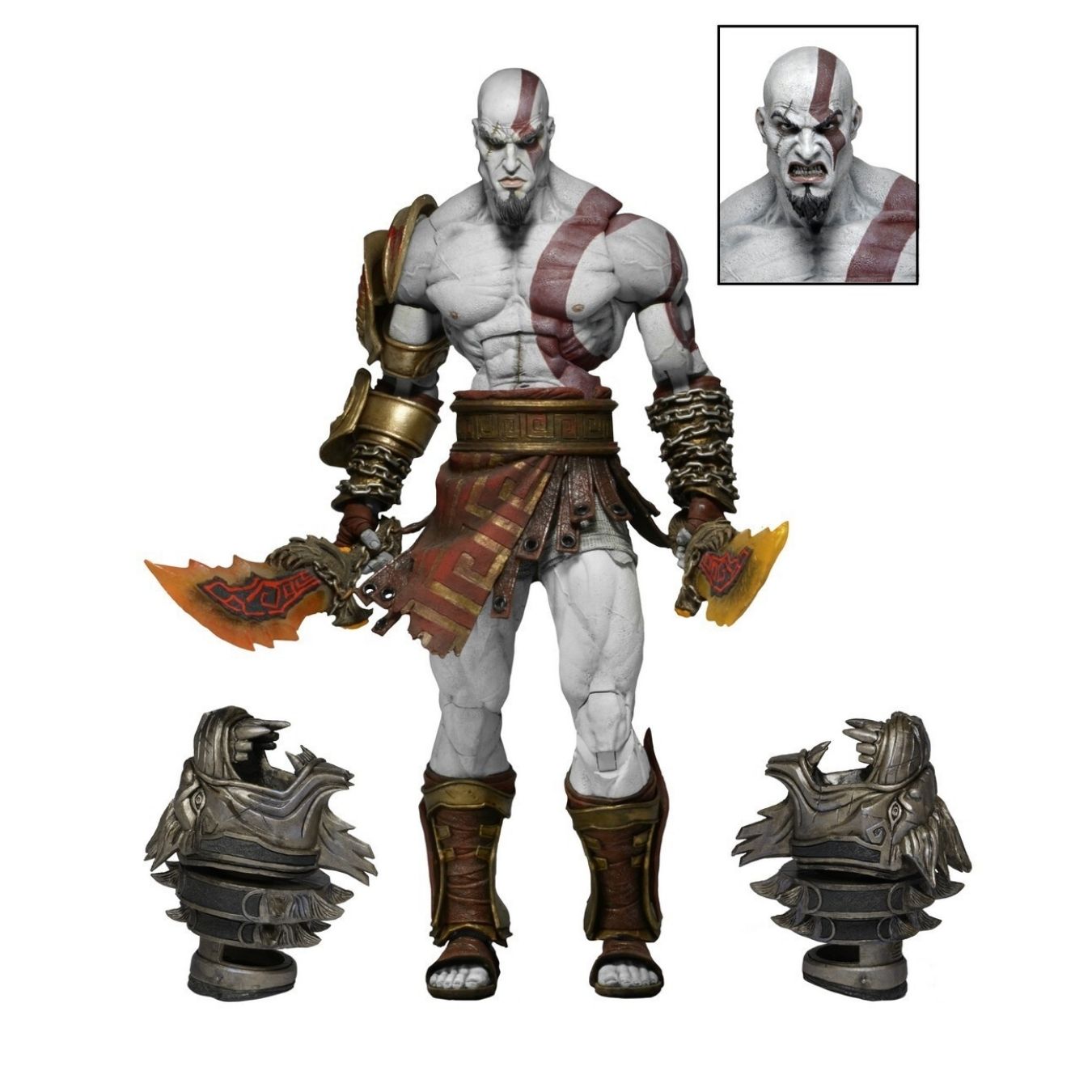 Kratos - Ghost of Sparta (20 cm) | Poseable Figure with replaceable accessories | Brand - Neca