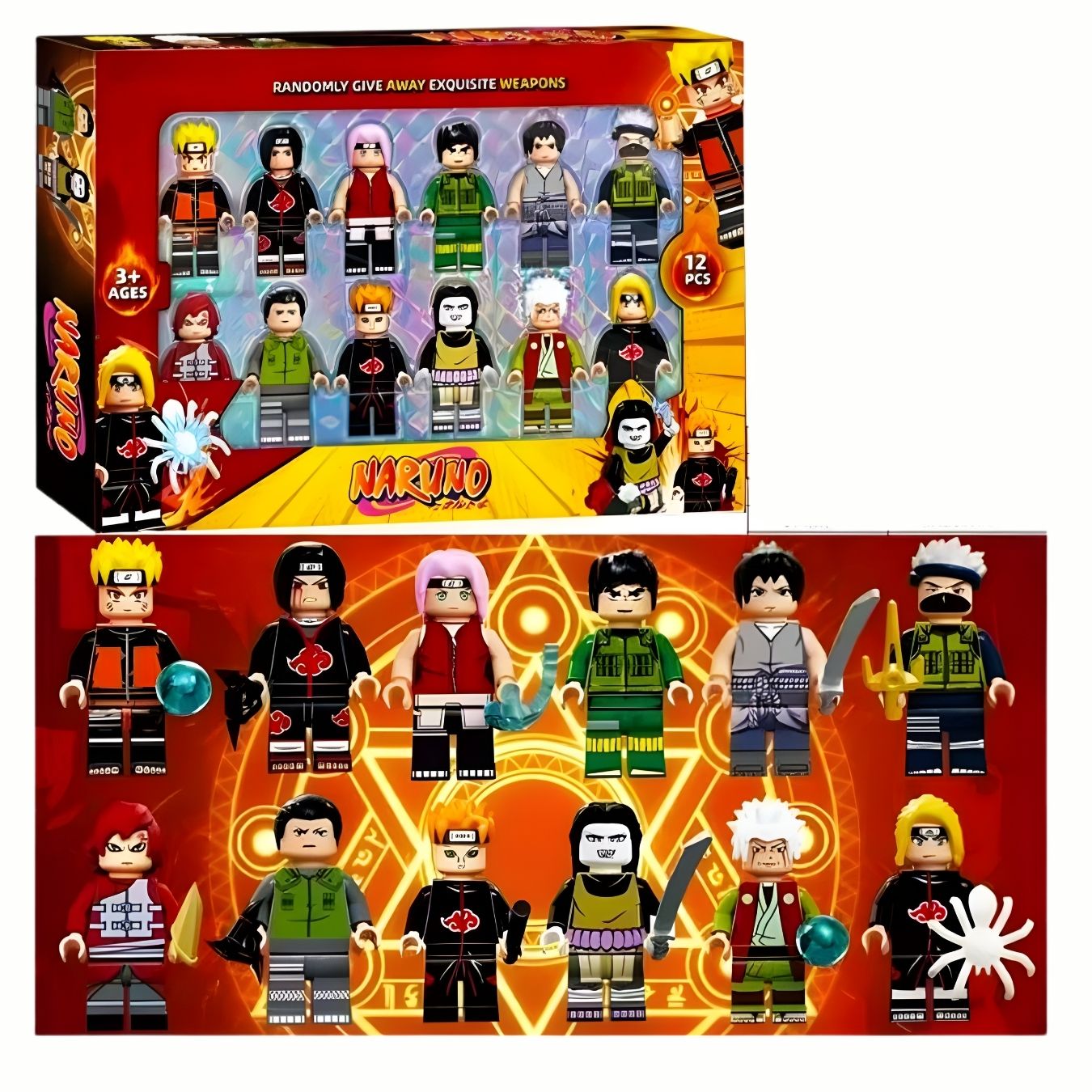 Naruto Minifigures (5 cm) | Set of 12 (compatible with brick building sets)