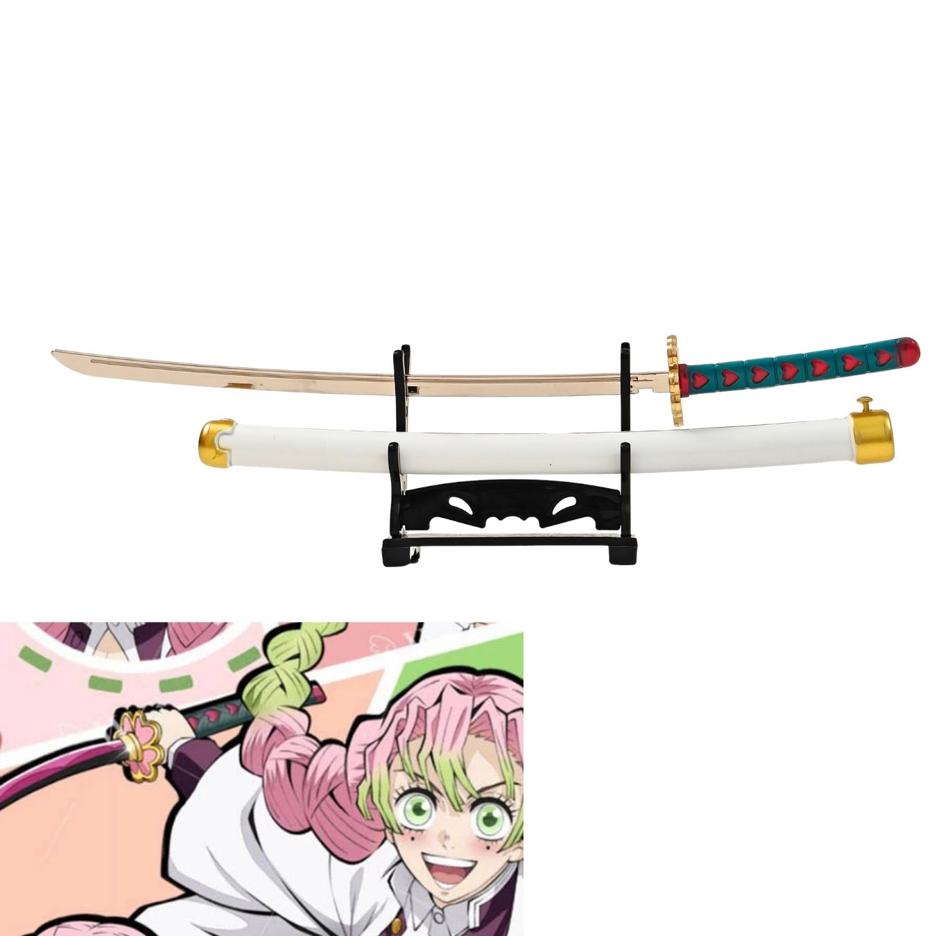 Mini Metal Katana (not sharp, 24 cm) | Button open (katana stand not included)