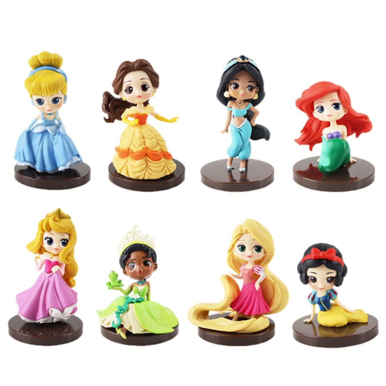Disney Princess Mini Figurines set of 8 ( 2 - 3 inches)