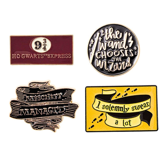 Harry Potter Brooch Enamel Brooch / Lapel Pin (A) - Set of 4