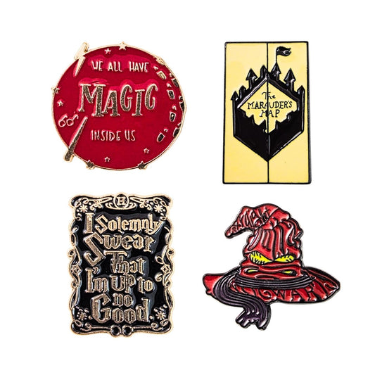 Harry Potter Brooch Enamel Brooch / Lapel Pin (B) - Set of 4