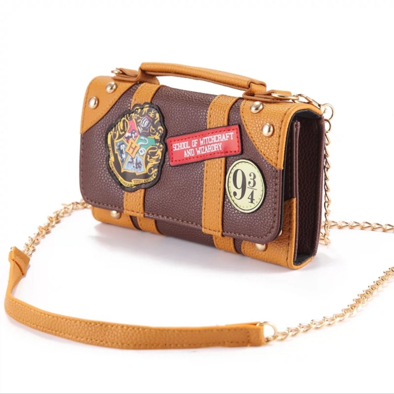 Hogwarts Crest Faux-Leather Ladies Purse (19*12*4 cm) with cards & mobile compartments | Harry Potter