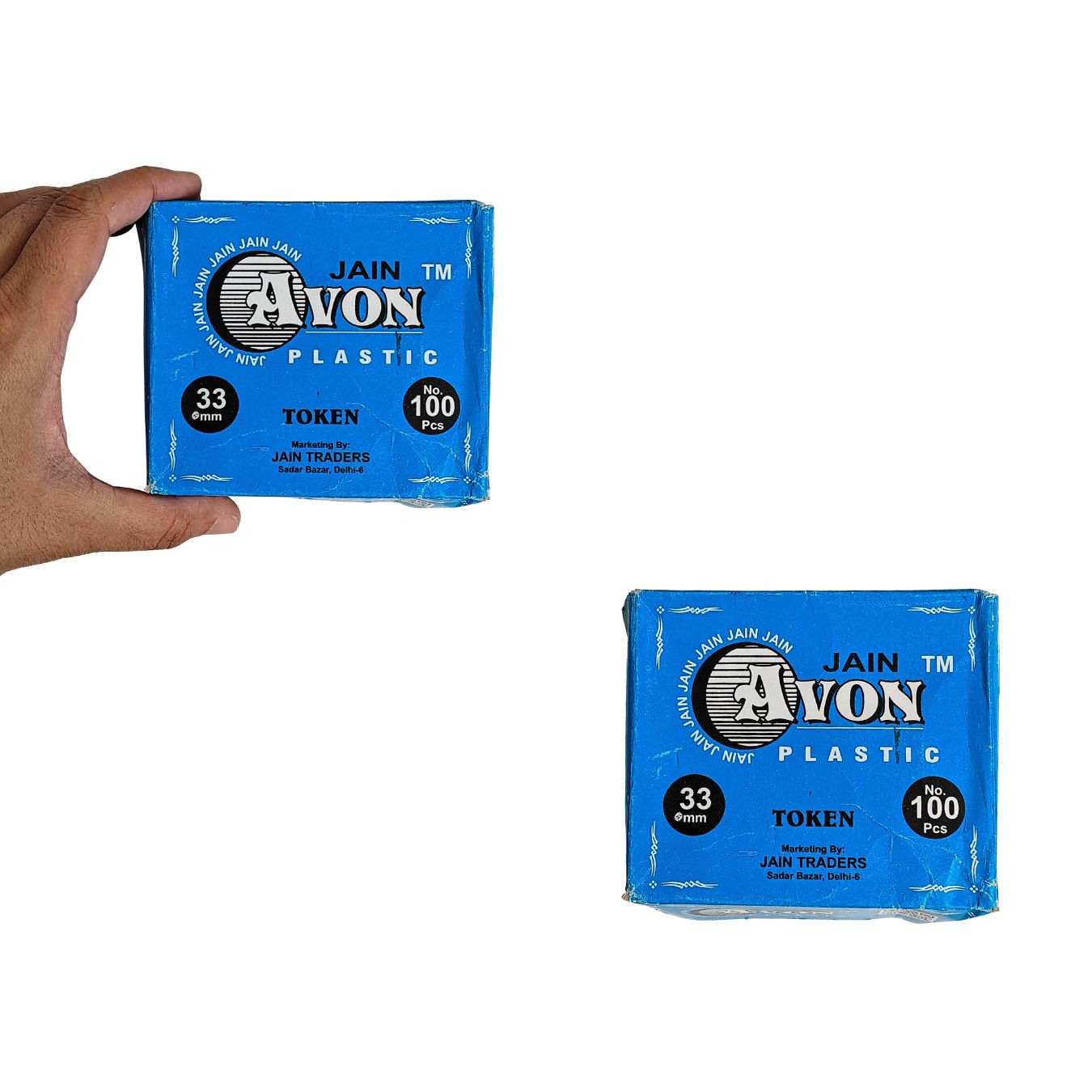 Premium Plastic Game Tokens - 33mm Utility Counters (Pack of 100) (select colour)