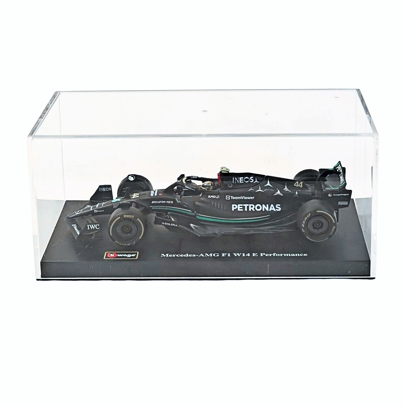 Mercedes-AMG F1 W4 Performance - 44 Lewis Hamilton (With Acrylic Case) | 1/43 scale Alloy Die Cast Replica Model Car | Brand - Burago