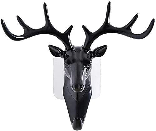 Deer Head Self Adhesive Wall/ Door Hanger for Keys, Bags & Jewelry (Pack of 2)