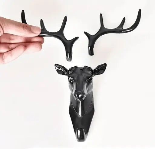 Deer Head Self Adhesive Wall/ Door Hanger for Keys, Bags & Jewelry (Pack of 2)
