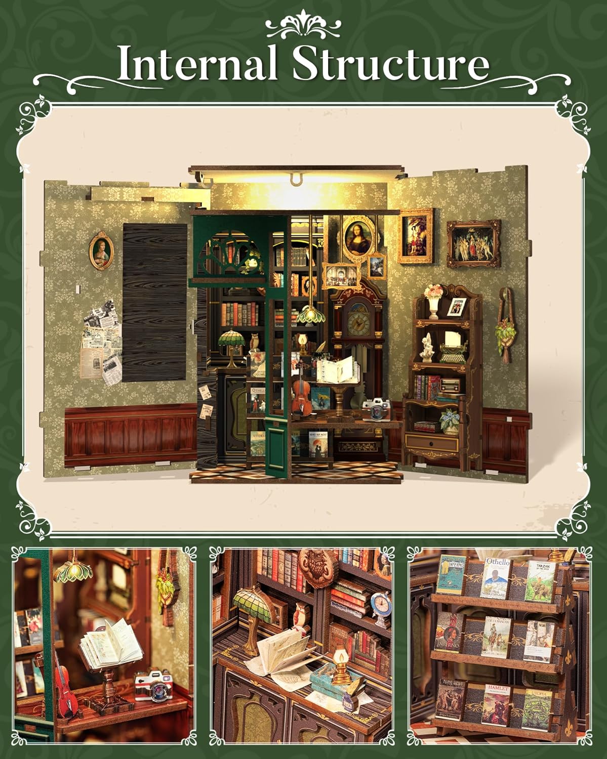 Owl Bookstore -  beautifully detailed DIY Kit (with lights)