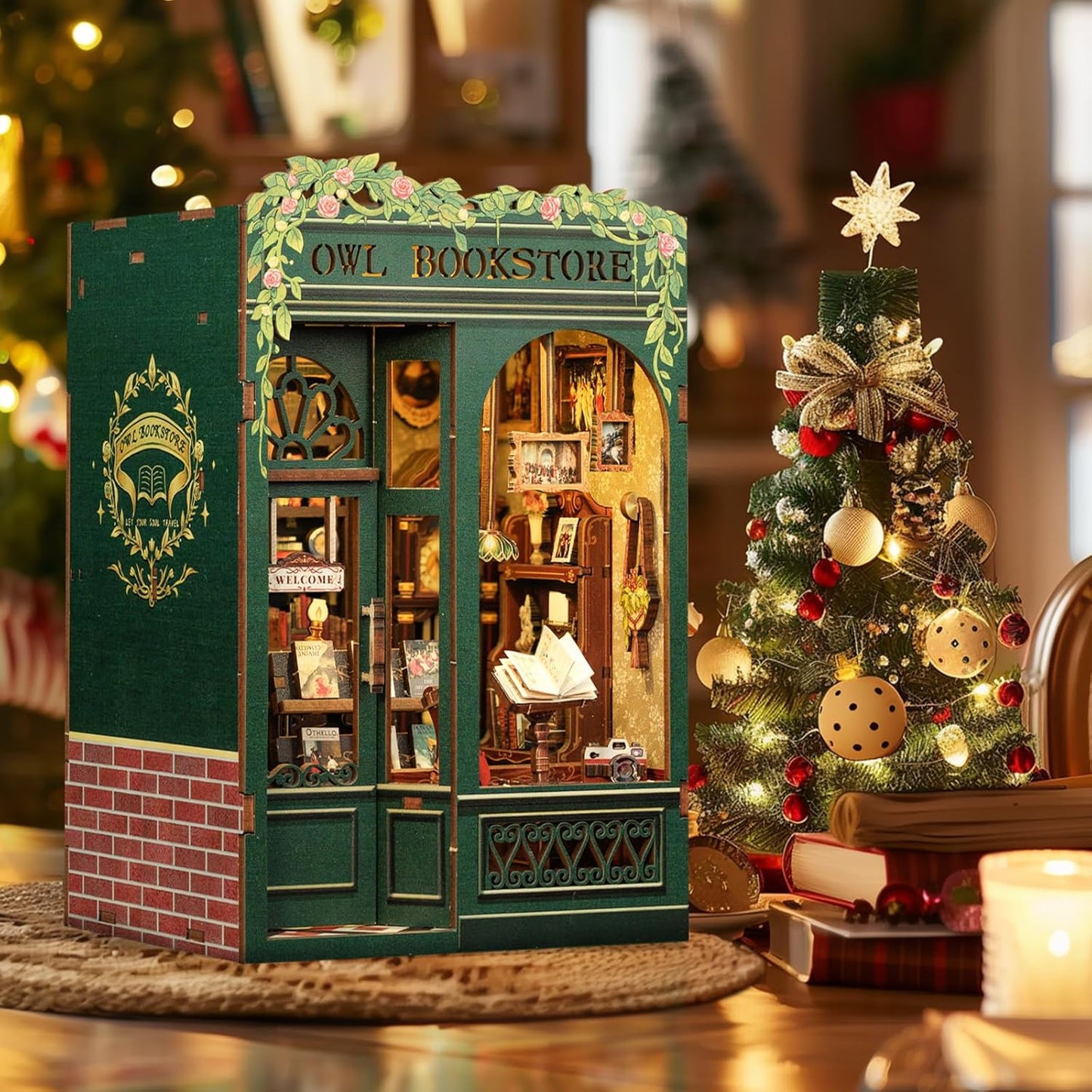 Owl Bookstore -  beautifully detailed DIY Kit (with lights)