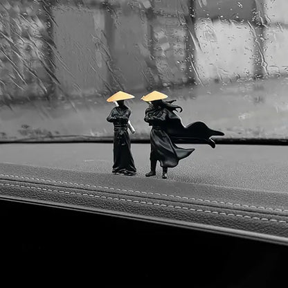 3 mini samurai swordsmen - screen-top, car dashboard decor