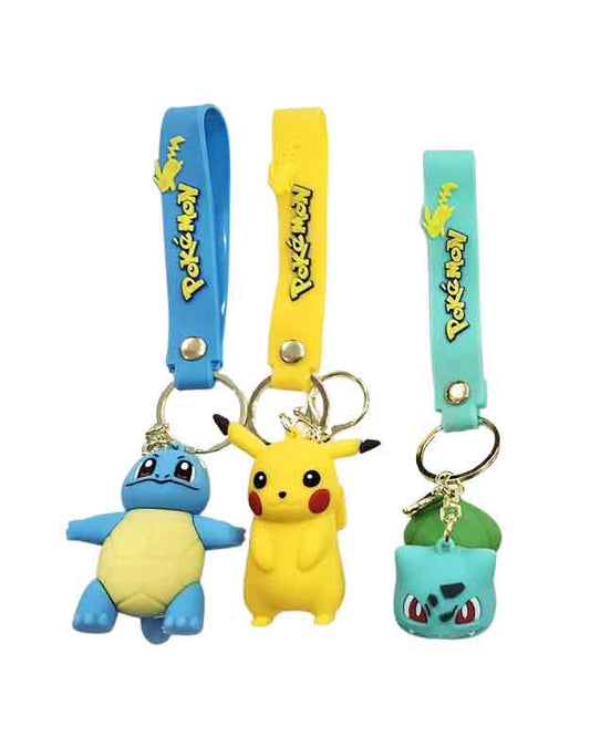 Pikachu, Squirtle & Bulbasaur - set of 3 keychains (6 cm)
