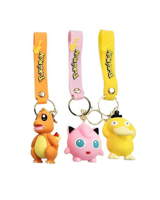 Charmander, Jigglypuff & Psyduck - set of 3 keychains  (6 cm)