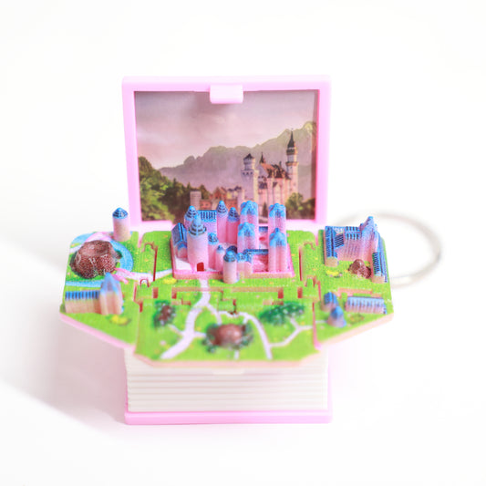 Pink Castle - 3D Pop-open book- Keychain