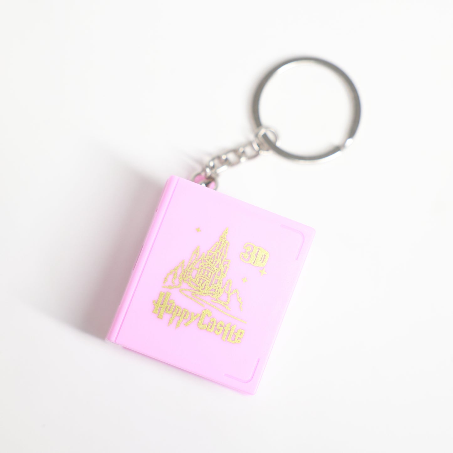 Pink Castle - 3D Pop-open book- Keychain