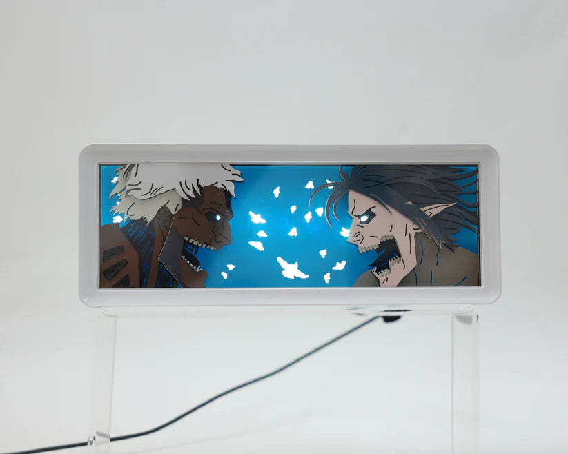 eren and armored titan stencil lamp