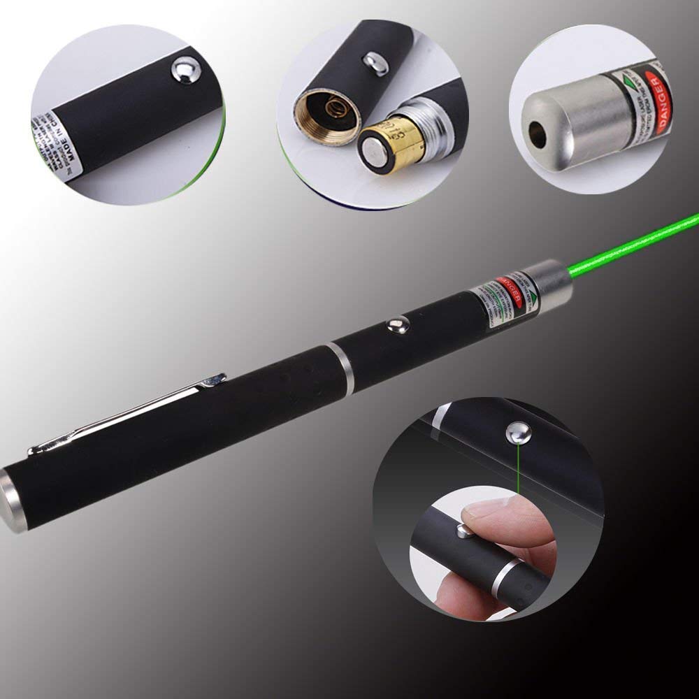 Green Laser Light Pen with Adjustable Cap to Change Design - for Presentations & Parties
