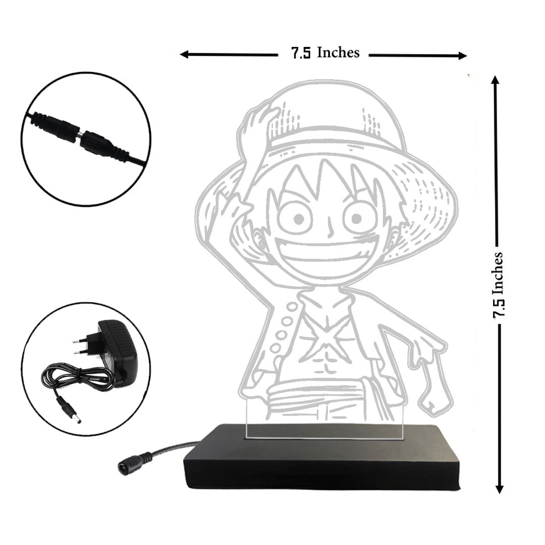 Luffy - Acrylic Lamp (19 cm) (Yellow)