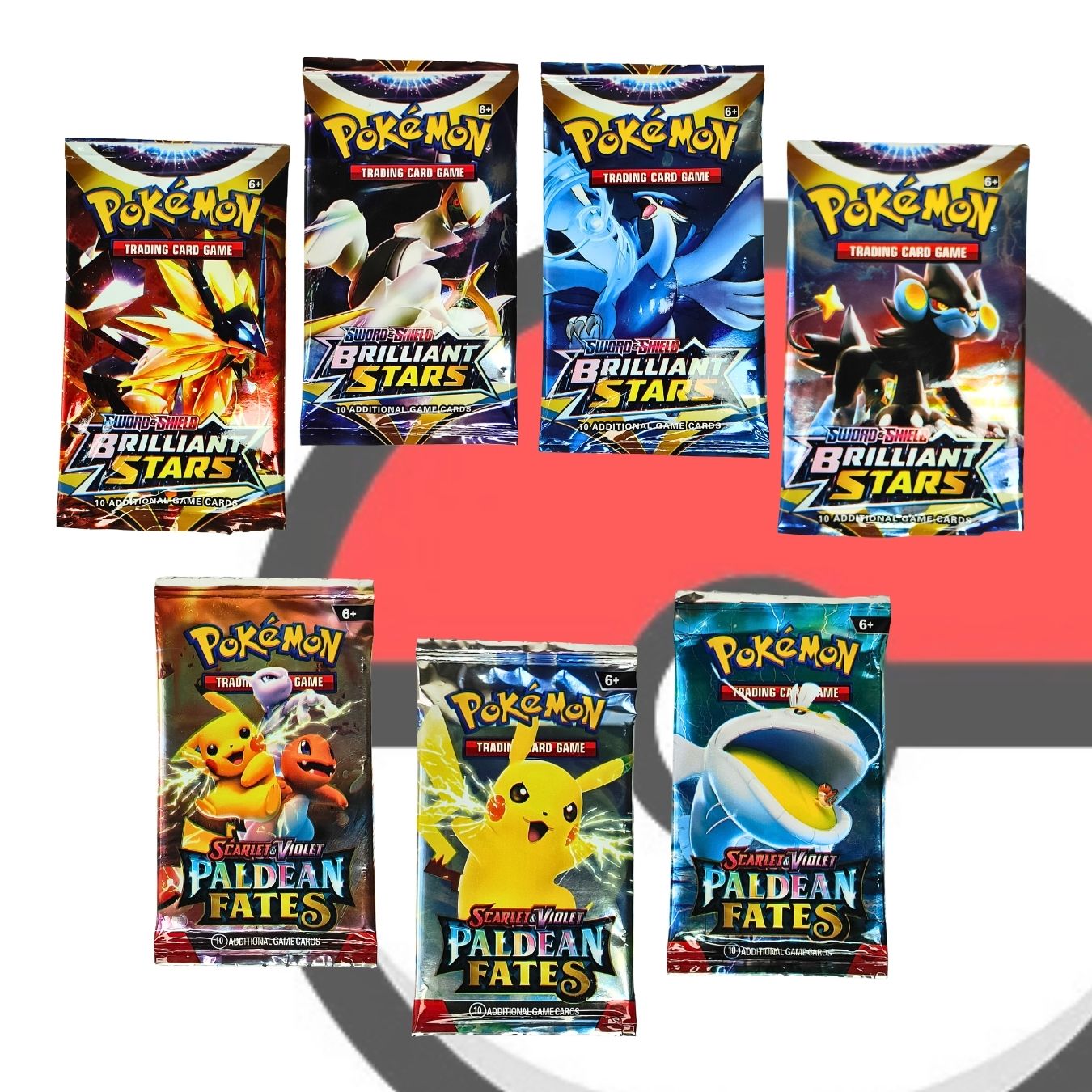pokemon tcg booster playing cards set of 7