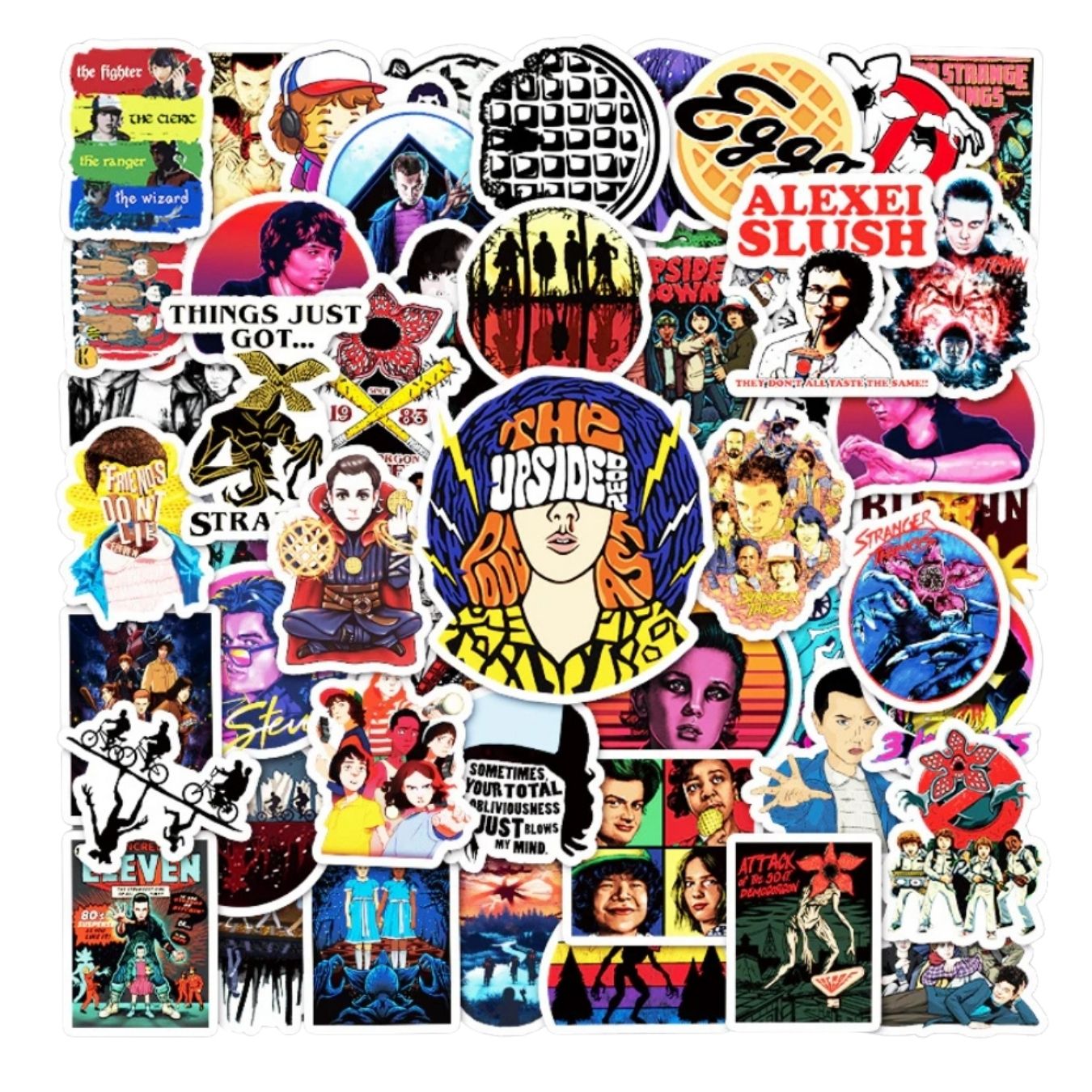 Stranger Things Sticker Set - 50 Unique Stickers