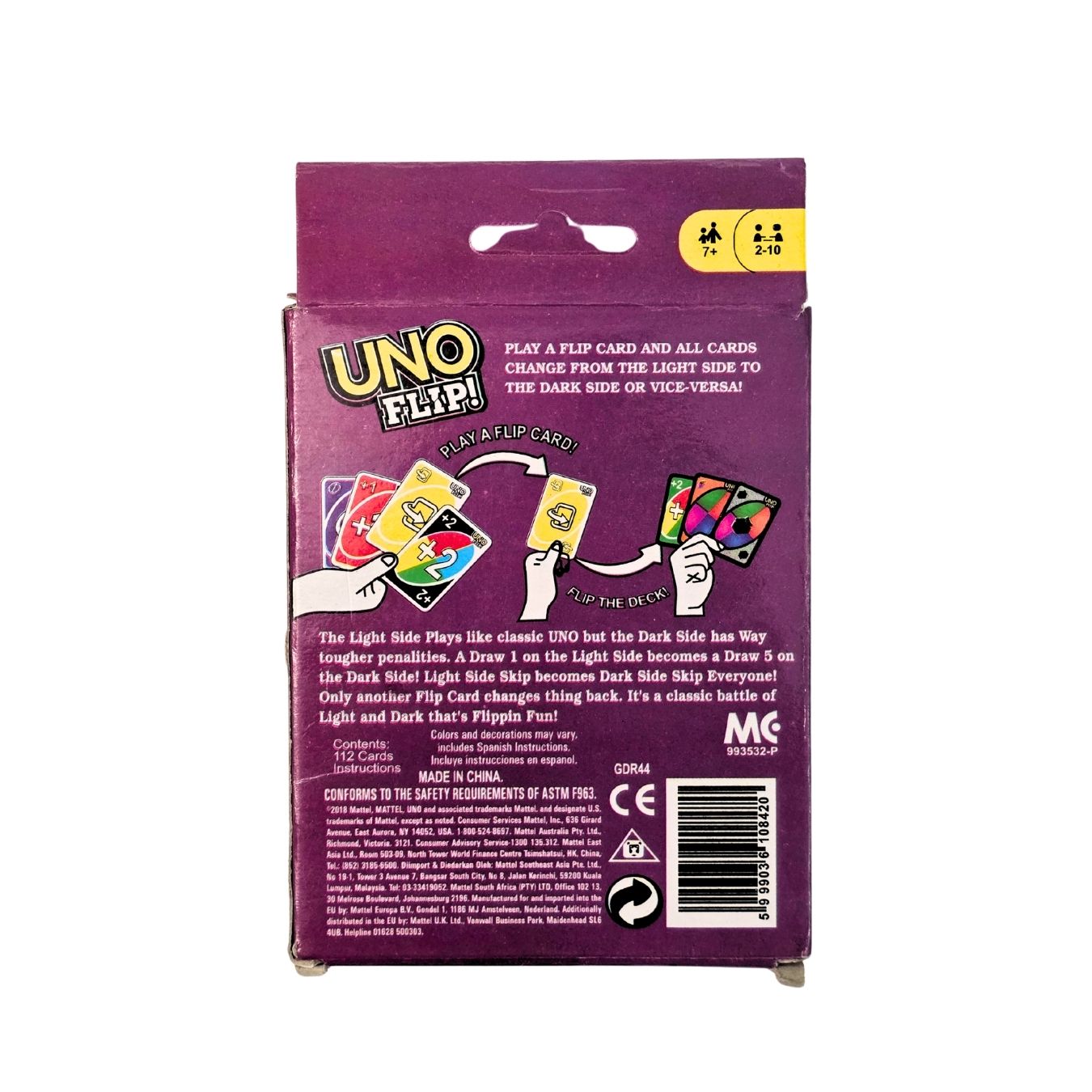 Uno Flip (112 Cards) & Uno DOS (108 Cards) - Playing Card Game (for 7 years & above) - With Instructions