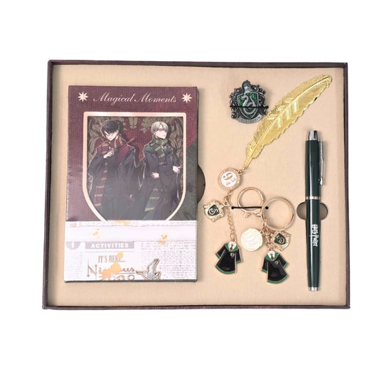 Harry Potter Diary & Pen Set with Metal Keyring, Metal Bookmark & Metal Brooch Pin - Premium gift pack