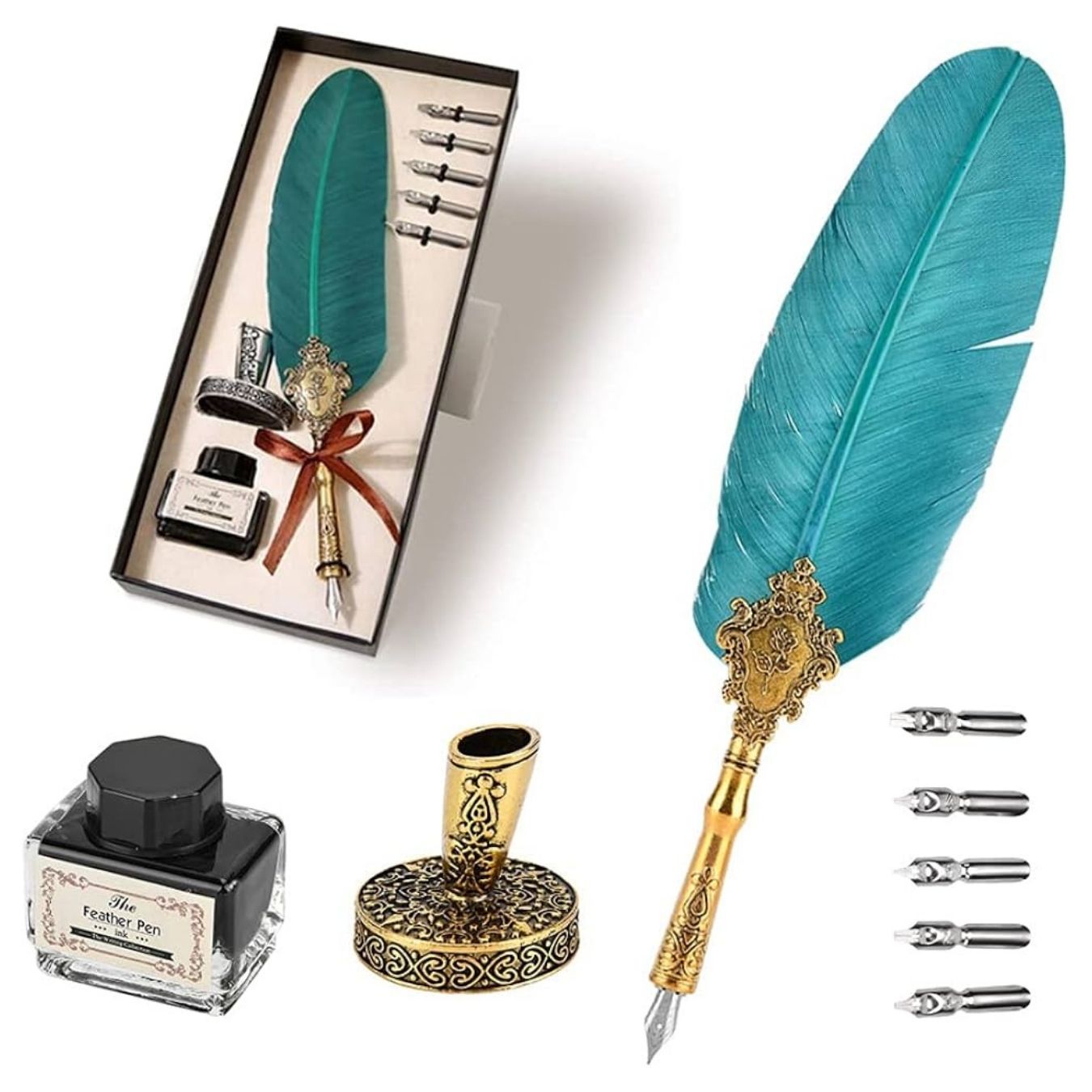 Calligraphy Quill Pen set with Ink and Metal Stamp (select variant) | Harry Potter