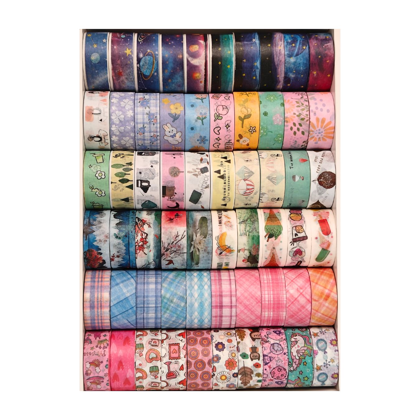 Pack of 60 Washi Tape Roll Set - Decorative Theme Collection