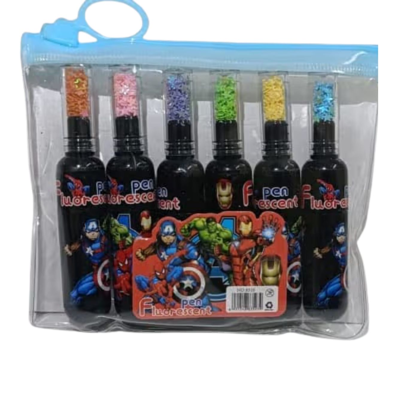 Avengers Themed Fluorescent Highlighter Set of 6 - (5 cm)