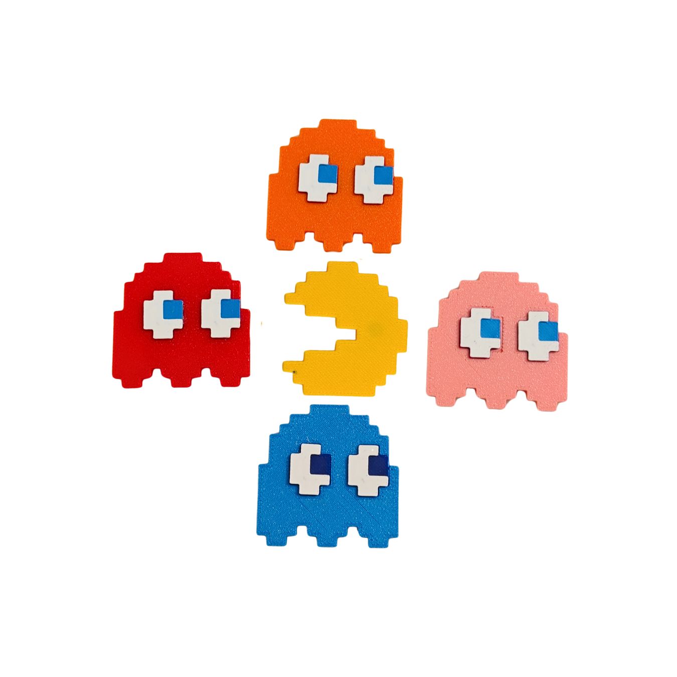 Pac-Man Fridge Magnet Set of 5 (5x5 cm)