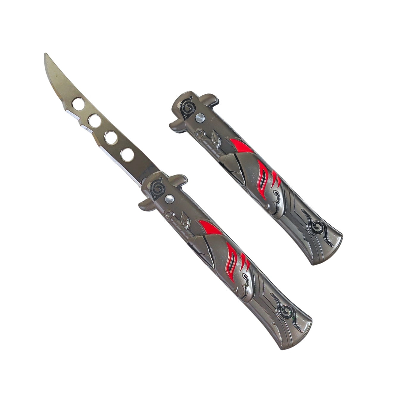 Foldable Metal Anime Knife (23cm) - Snap-open (cosplay item, not sharp)