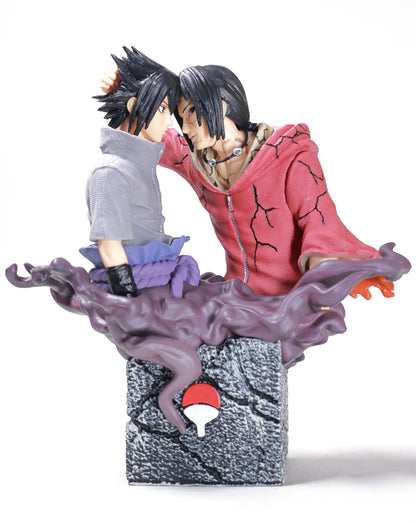 Sasuke & Itachi Bust on Stone Base - Naruto