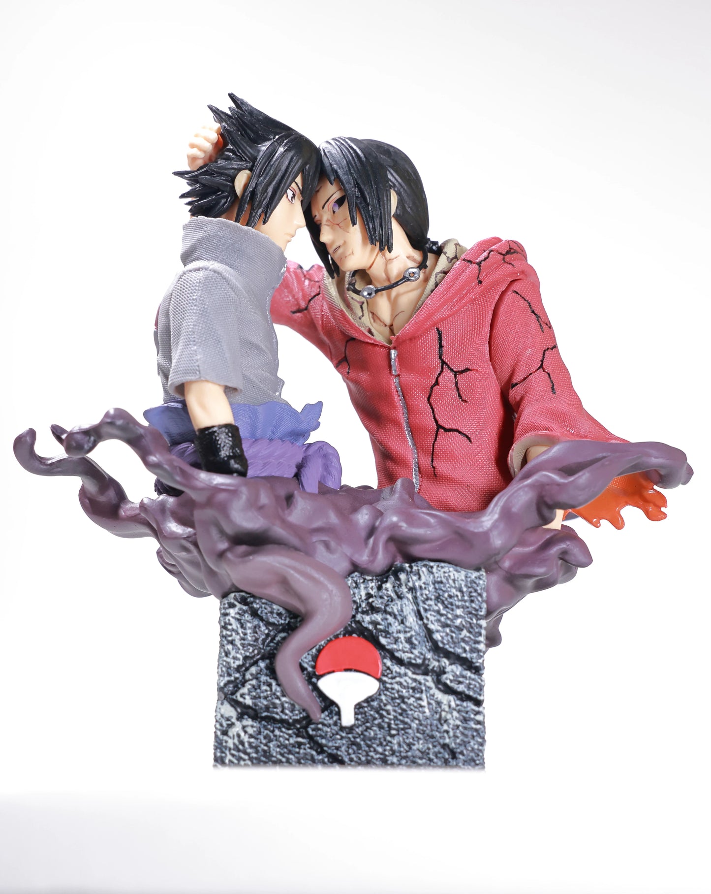 Sasuke & Itachi Bust on Stone Base - Naruto