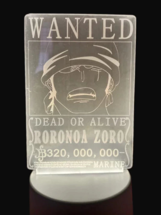 Zoro Wanted  - Acrylic Lamp