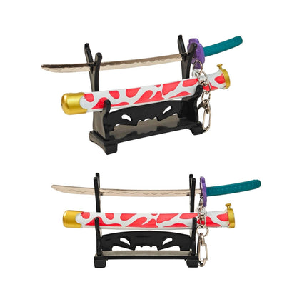Mini Metal Katana Keychain (not sharp, 15 cm) | Button open (katana stand not included)