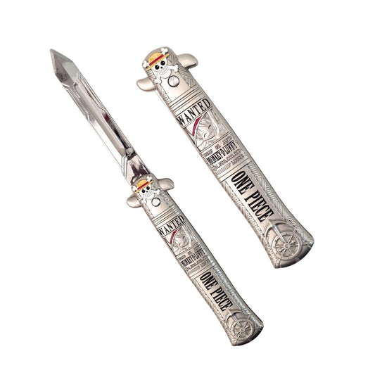 Luffy Wanted | One Piece | Foldable Metal Anime Knife (23 cm) - Snap-open (not sharp)