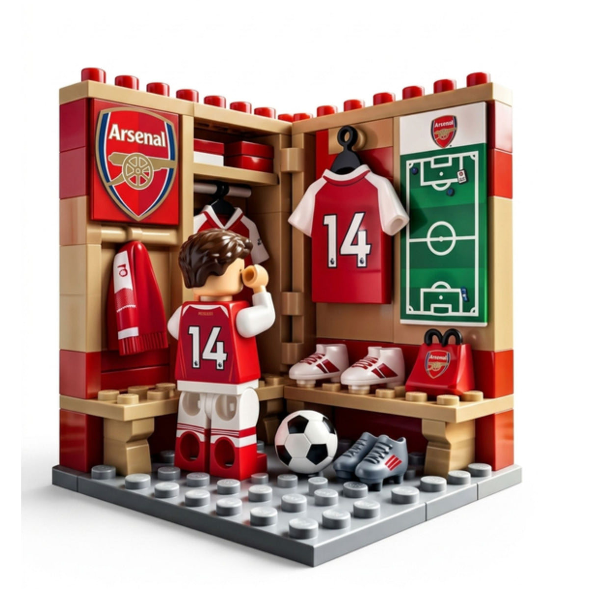 Football Club Locker Room Building Block Model Kit D
